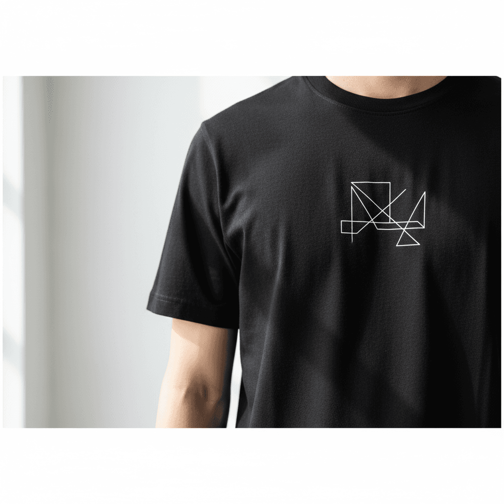 Drop shoulder tee on model