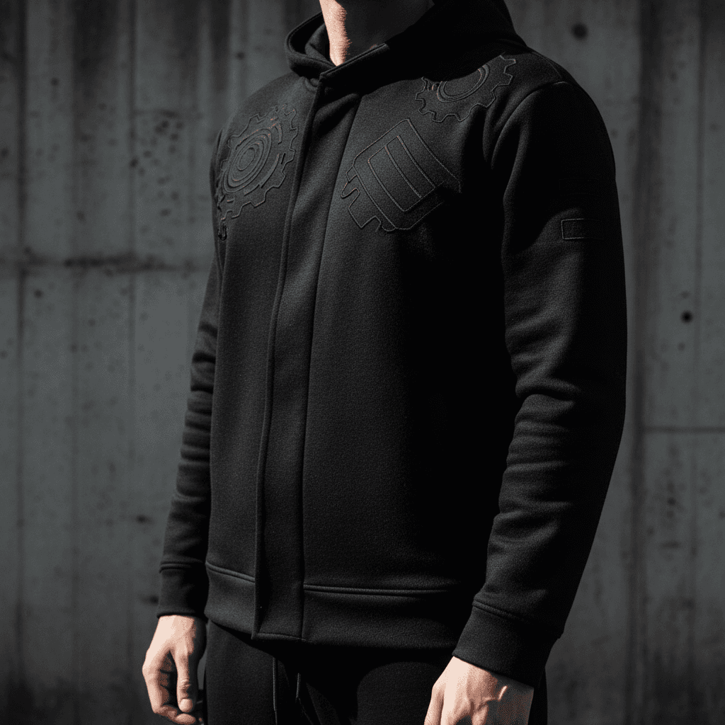 Dark fabric with geometric Pacific Islander patterns on streetwear
